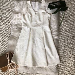 white lace A-Line sundress with keyhole cutout